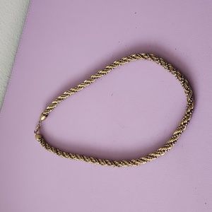 Braided gold and silver chain necklace